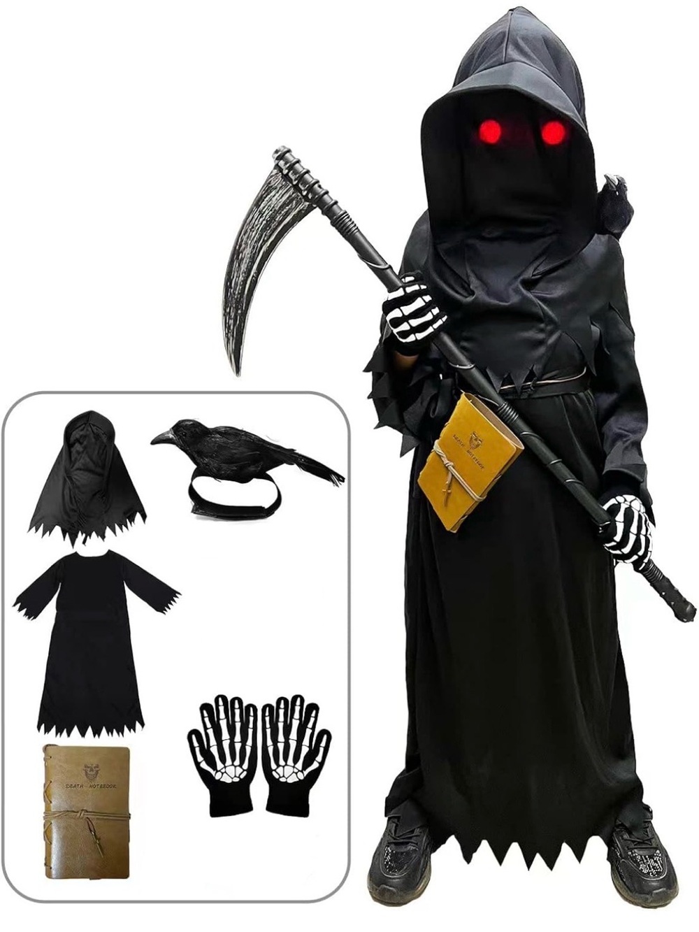 Kids Black Grim Reaper Costume size 8/10